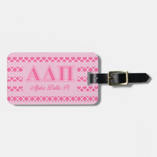 Alpha Delta Pi Pink Letters Luggage Tag