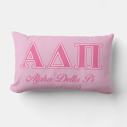 Alpha Delta Pi Pink Letters Lumbar Pillow