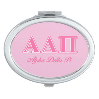 Alpha Delta Pi Pink Letters Makeup Mirror