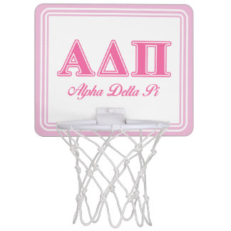 Alpha Delta Pi Pink Letters Mini Basketball Hoop
