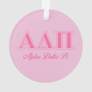 Alpha Delta Pi Pink Letters Ornament