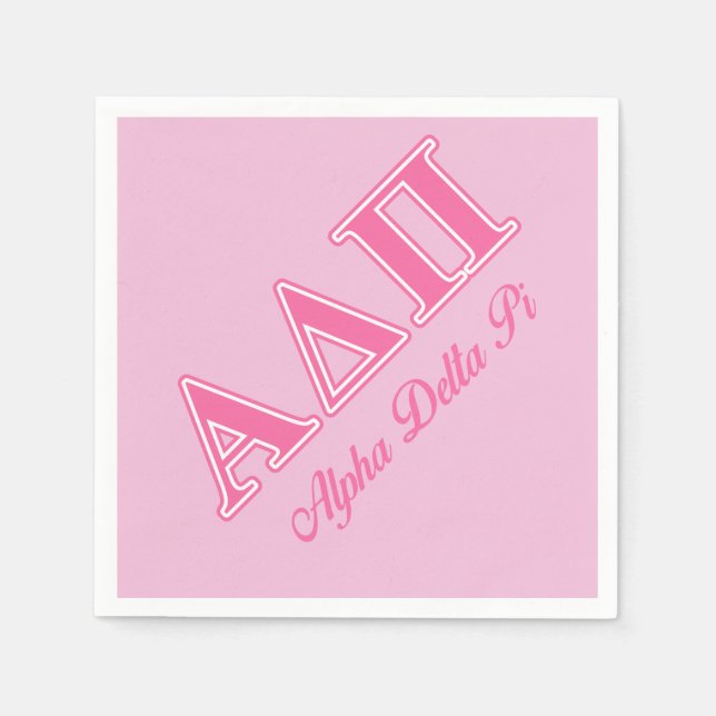 Alpha Delta Pi Pink Letters Paper Napkins (Front)