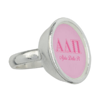 Alpha Delta Pi Pink Letters Ring