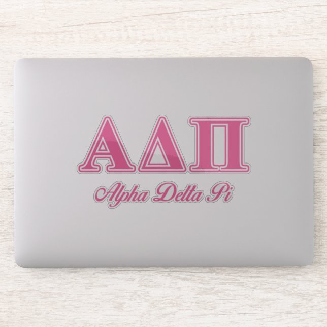 Alpha Delta Pi Pink Letters Sticker (Computer)