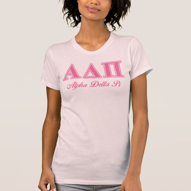 Alpha Delta Pi Pink Letters T-Shirt (Front)