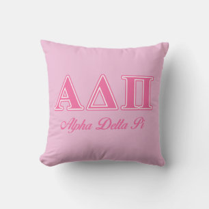 Alpha Delta Pi Pink Letters Throw Pillow