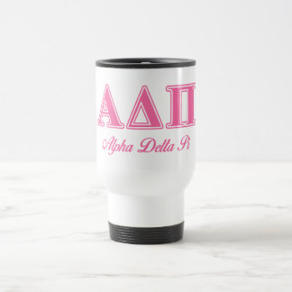 Alpha Delta Pi Pink Letters Travel Mug