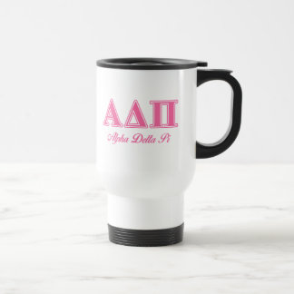 Alpha Delta Pi Pink Letters Travel Mug