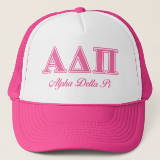 Alpha Delta Pi Pink Letters Trucker Hat