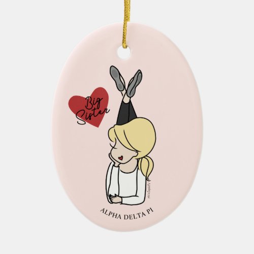 Alpha Delta Pi  Sorority Big Sis Avatar Ceramic Ornament