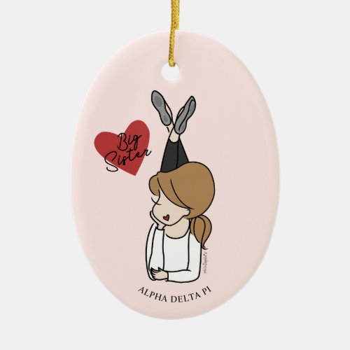 Alpha Delta Pi  Sorority Big Sis Avatar Ceramic Ornament