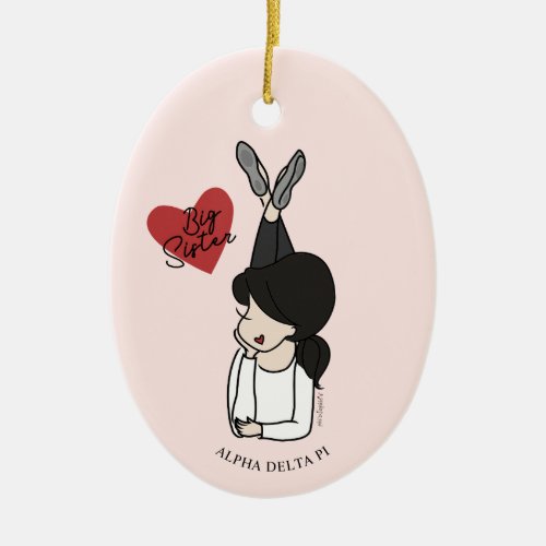 Alpha Delta Pi  Sorority Big Sis Avatar Ceramic Ornament