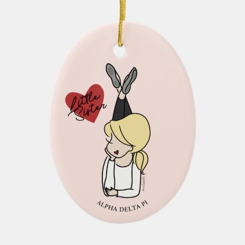 Alpha Delta Pi  Sorority Little Sis Avatar Ceramic Ornament