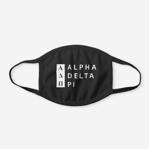 Alpha Delta Pi  Stacked Logo Black Cotton Face Mask