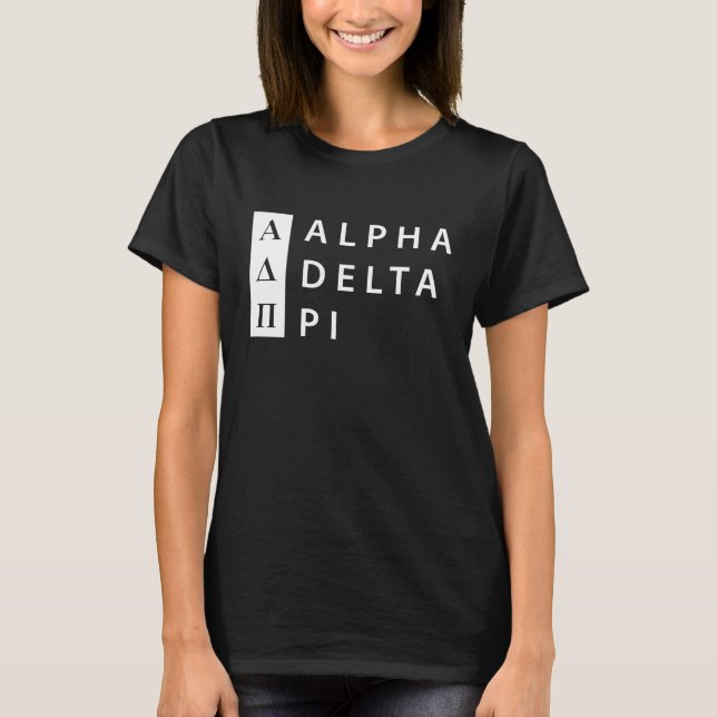 Alpha Delta Pi | Stacked Logo T-Shirt (Front)