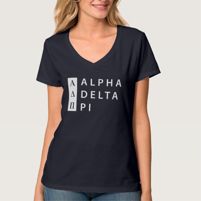 Alpha Delta Pi | Stacked Logo T-Shirt (Front)