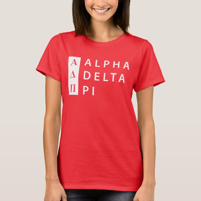 Alpha Delta Pi | Stacked Logo T-Shirt (Front)