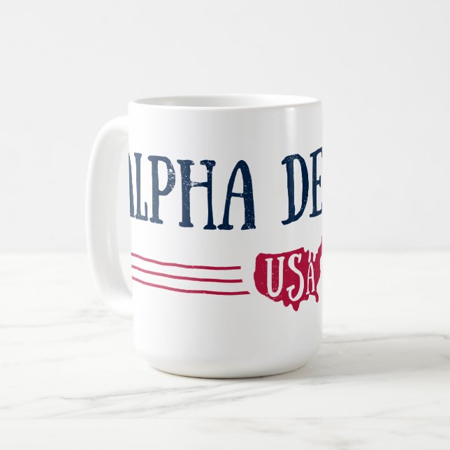 Alpha Delta Pi - USA Coffee Mug (Front Left)
