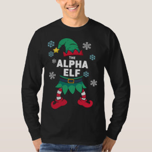 Alpha Elf Family Christmas Party Pyjamas T-Shirt