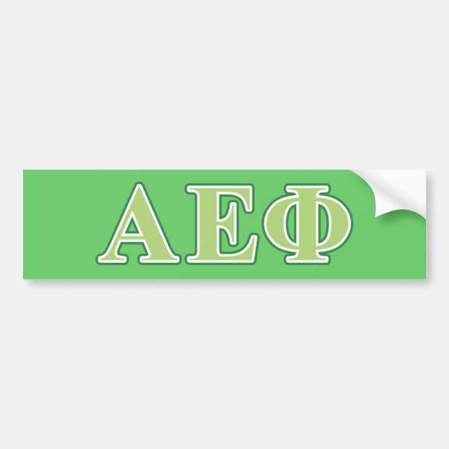 Alpha Epsilon Phi Green Letters 2 Bumper Sticker (Front)