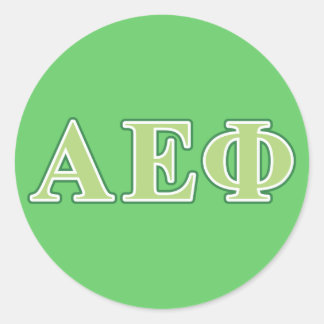 Alpha Epsilon Phi Green Letters 2 Classic Round Sticker