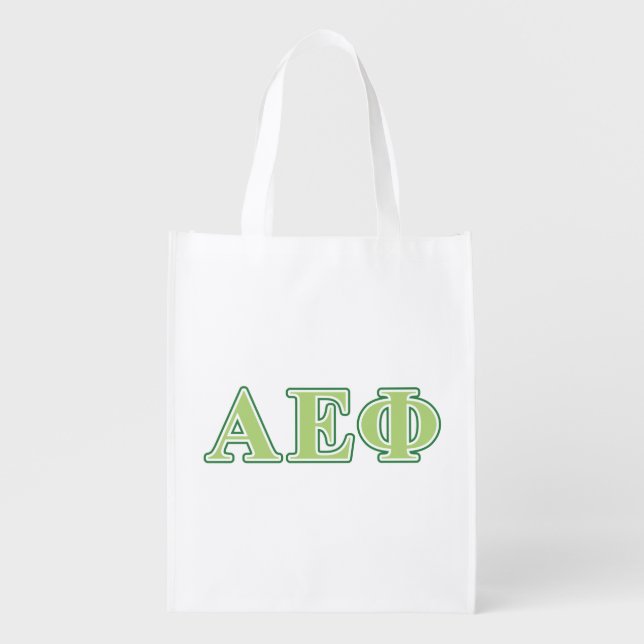 Alpha Epsilon Phi Green Letters 2 Grocery Bag (Front)