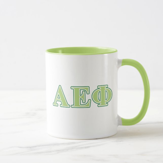 Alpha Epsilon Phi Green Letters 2 Mug (Right)
