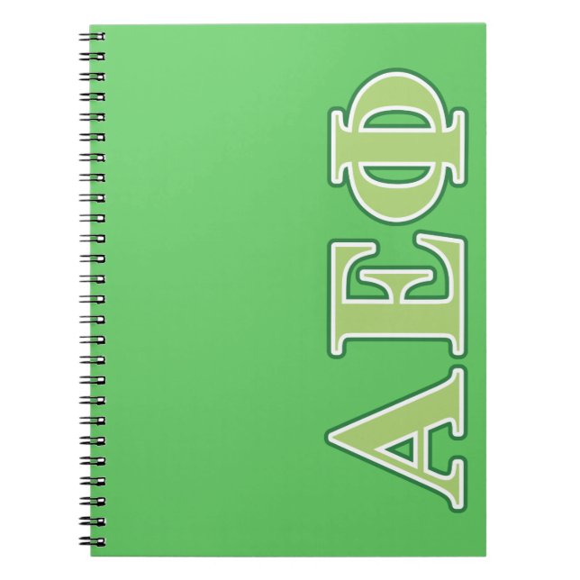 Alpha Epsilon Phi Green Letters 2 Notebook (Front)