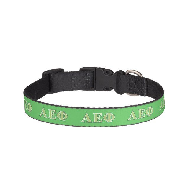 Alpha Epsilon Phi Green Letters 2 Pet Collar (Front)