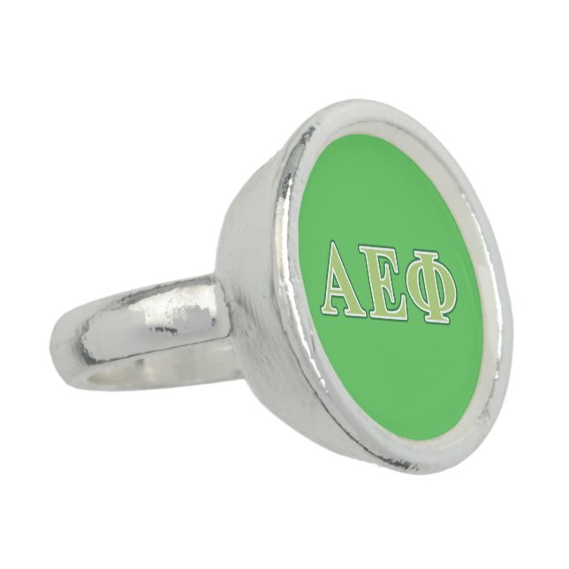Alpha Epsilon Phi Green Letters 2 Ring (Side)