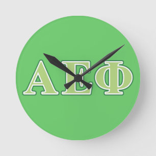 Alpha Epsilon Phi Green Letters 2 Round Clock