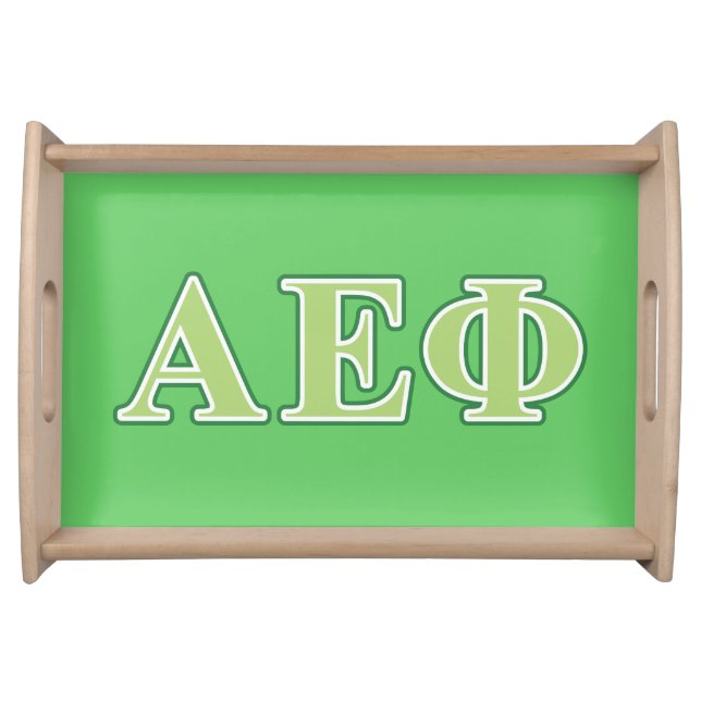 Alpha Epsilon Phi Green Letters 2 Serving Tray (Front)