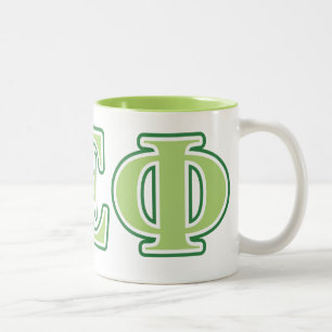 Alpha Epsilon Phi Green Letters 2 Two-Tone Coffee Mug