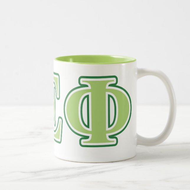 Alpha Epsilon Phi Green Letters 2 Two-Tone Coffee Mug (Right)