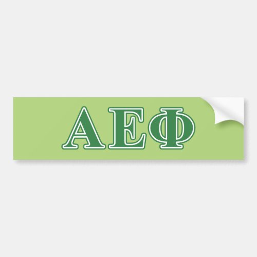 Alpha Epsilon Phi Green Letters 3 Bumper Sticker