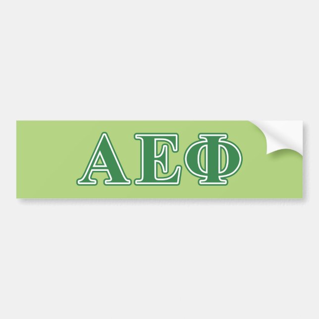 Alpha Epsilon Phi Green Letters 3 Bumper Sticker (Front)