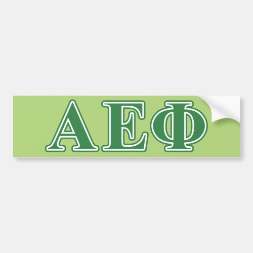 Alpha Epsilon Phi Green Letters 3 Bumper Sticker