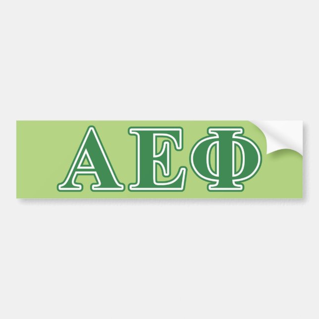 Alpha Epsilon Phi Green Letters 3 Bumper Sticker (Front)