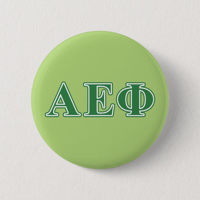 Alpha Epsilon Phi Green Letters 3 Button (Front)