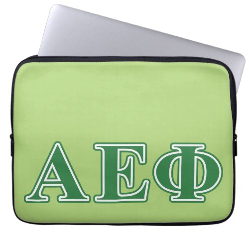 Alpha Epsilon Phi Green Letters 3 Laptop Sleeve