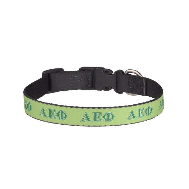 Alpha Epsilon Phi Green Letters 3 Pet Collar (Front)