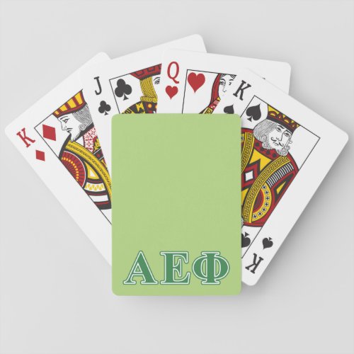 Alpha Epsilon Phi Green Letters 3 Poker Cards