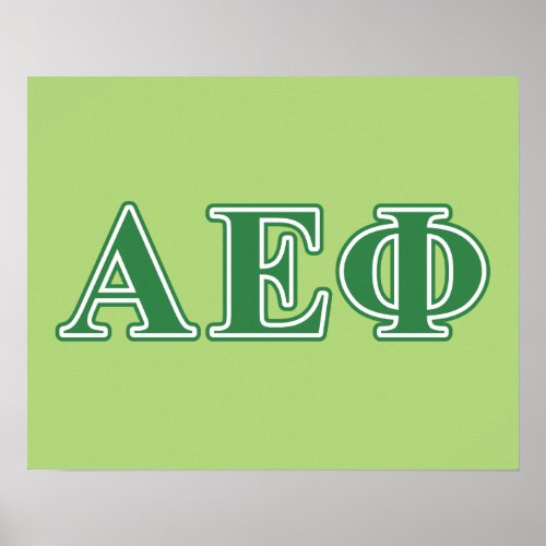 Alpha Epsilon Phi Green Letters 3 Poster