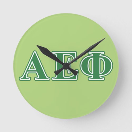 Alpha Epsilon Phi Green Letters 3 Round Clock