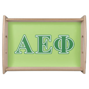 Alpha Epsilon Phi Green Letters 3 Serving Tray