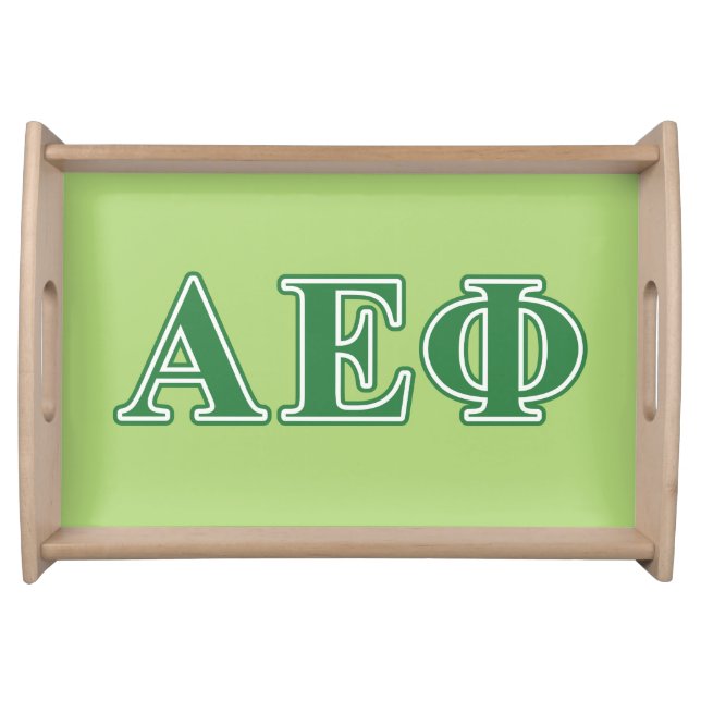 Alpha Epsilon Phi Green Letters 3 Serving Tray (Front)