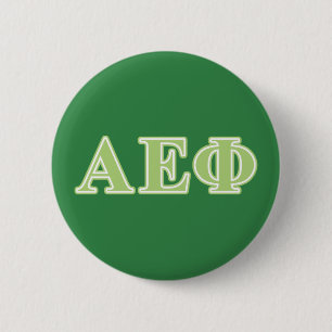 Alpha Epsilon Phi Green Letters Button