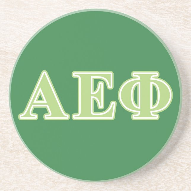 Alpha Epsilon Phi Green Letters Coaster (Front)