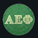 Alpha Epsilon Phi Green Letters Dartboard<br><div class="desc">Check out these official Alpha Epsilon Phi designs! Personalize your own Greek merchandise on Zazzle.com! Click the Customize button to insert your own name, class year, or club to make a unique product. Try adding text using various fonts & view a preview of your design! Zazzle's easy to customize products...</div>