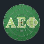 Alpha Epsilon Phi Green Letters Dartboard<br><div class="desc">Check out these official Alpha Epsilon Phi designs! Personalize your own Greek merchandise on Zazzle.com! Click the Customize button to insert your own name, class year, or club to make a unique product. Try adding text using various fonts & view a preview of your design! Zazzle's easy to customize products...</div>